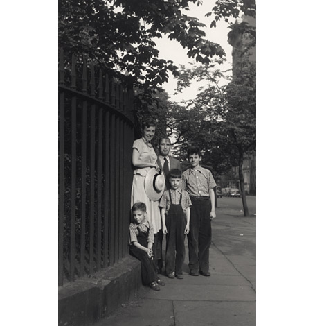 Louise Bourgeois with her husband and their sons in Gramercy Park, New York, 1948.