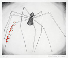 Untitled (Spider and Snake). 2003. Drypoint and engraving, with gouache and ink additions