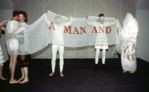 She Lost It. 1992. Performance at The Fabric Workshop, Philadelphia. Photo: Peter Bellamy